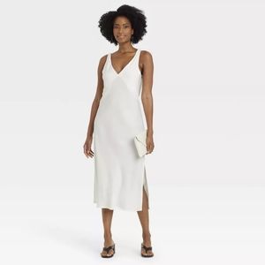 NWT A New Day Midi Slip Dress in White